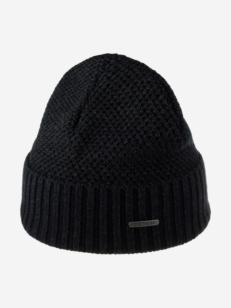 Шапка с отворотом STETSON 8599383 BEANIE MERINO (синий)