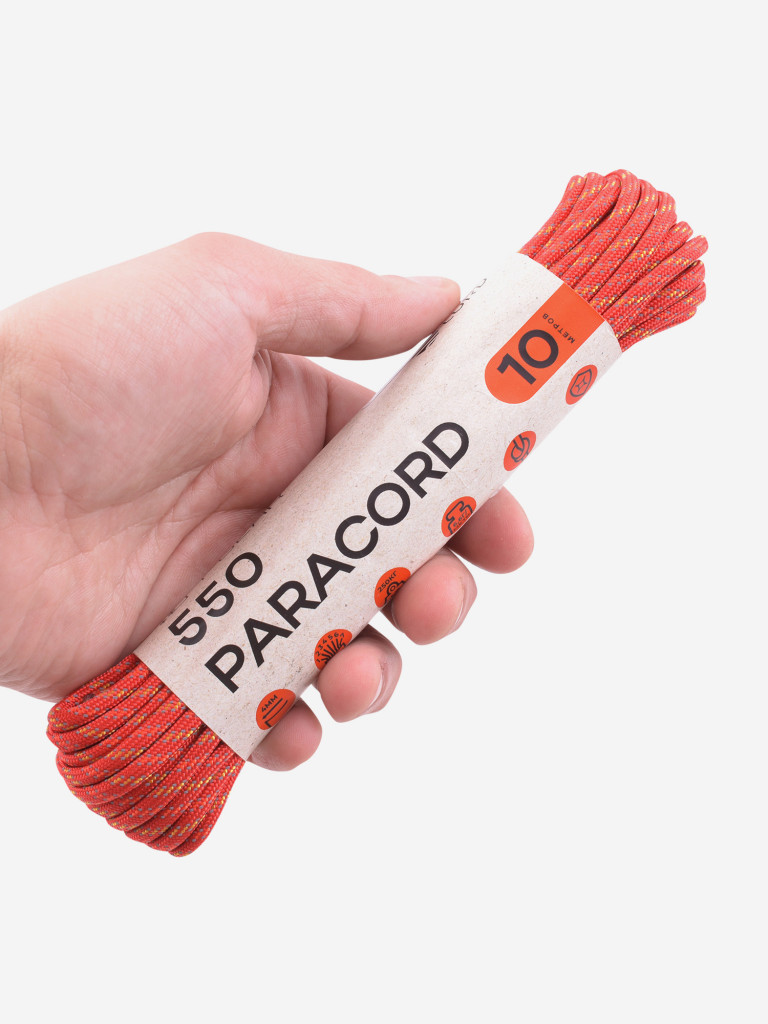 Паракорд 550 T-Gear x CORD nylon 10м световозвращающий (Red'n'Stripes)