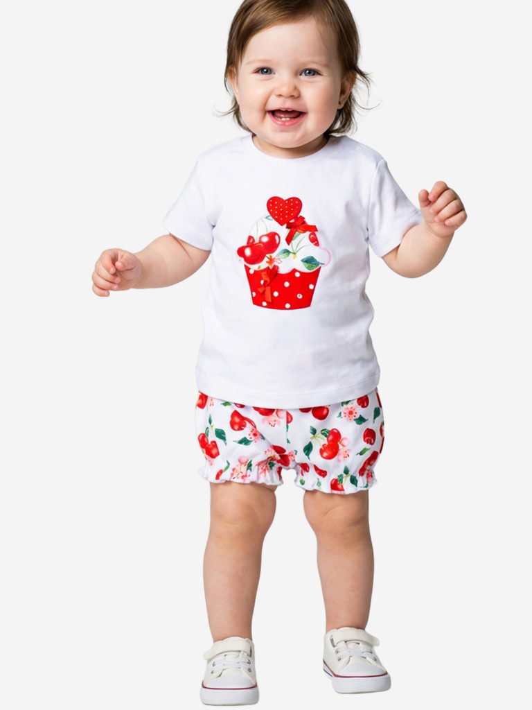 Комплект для девочек: футболка, шорты PlayToday