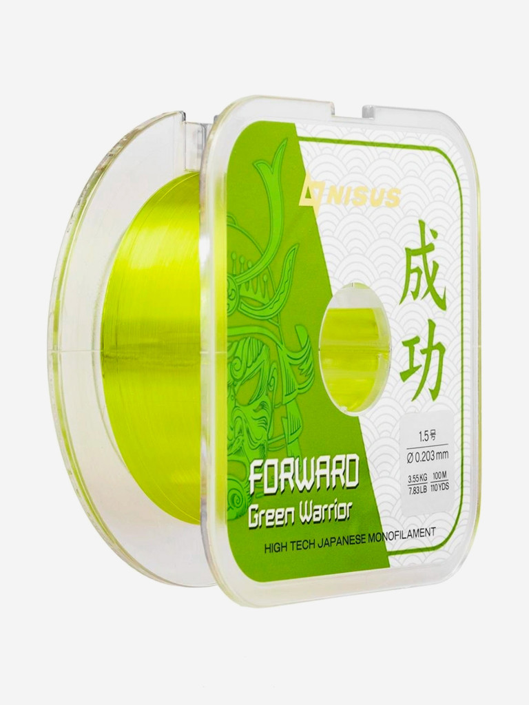 Леска для рыбалки Nisus FORWARD Green Warrior Nylon 0,203мм, 100м, 3,55кг, оливковый