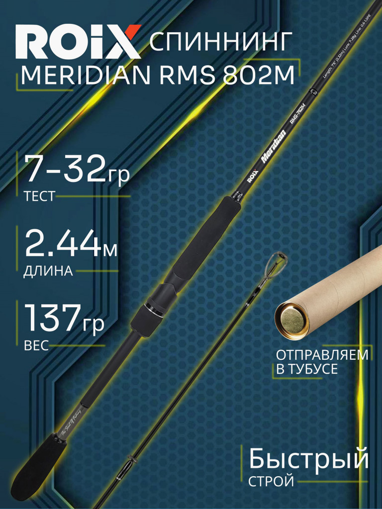 Спиннинг Roix MERIDIAN RMS 802M 2.44м 7-32гр