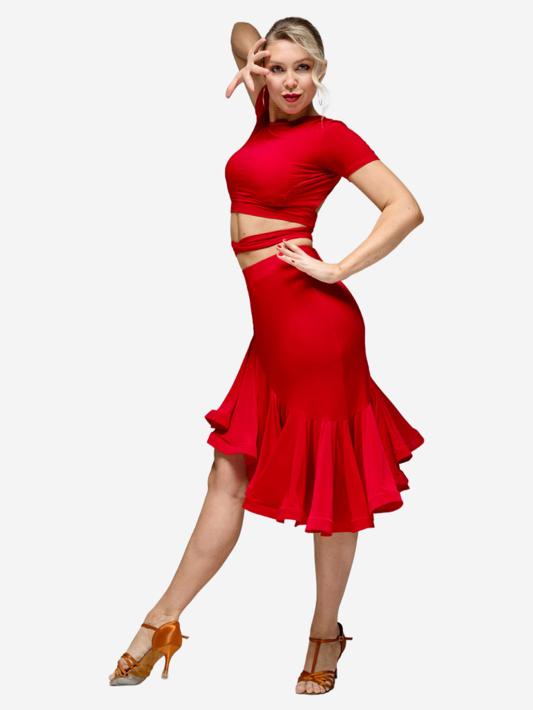 Топ спортивный для бальных танцев SHANTI RED