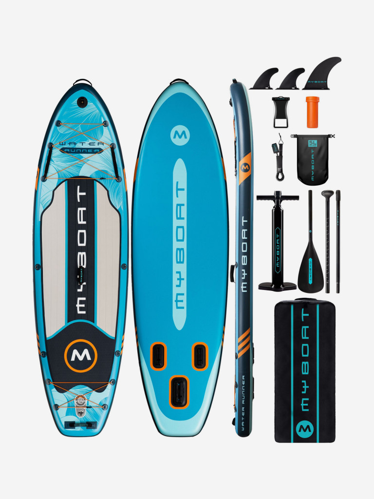 Надувная двухслойная SUP-доска MYBOAT WATER RUNNER BLUE STD, 10'6" 320*89*15 см, сапборд