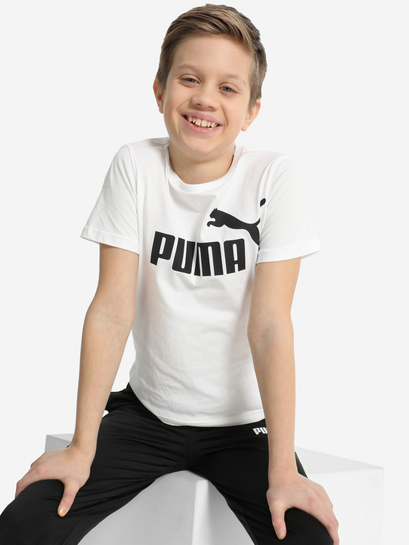 фото Футболка для мальчиков puma ess logo, белый