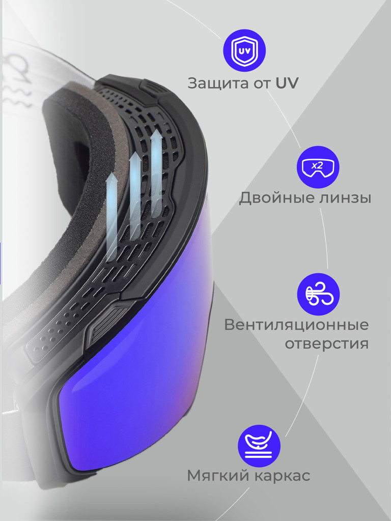 Маска горнолыжная Aloha Zone Frost Vision