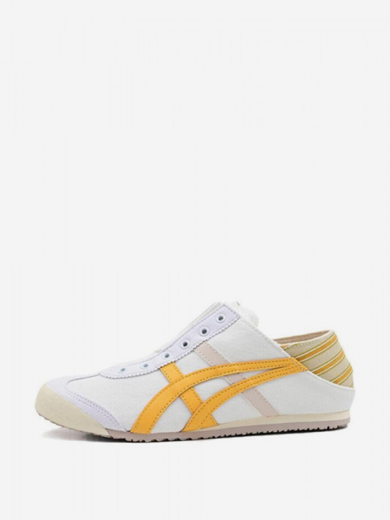 Кроссовки Onitsuka Tiger MEXICO 66 Anti-Slip Wear-Resistant Breathable Lightweight Low-Top Casual Shoes Unisex White Yellow
