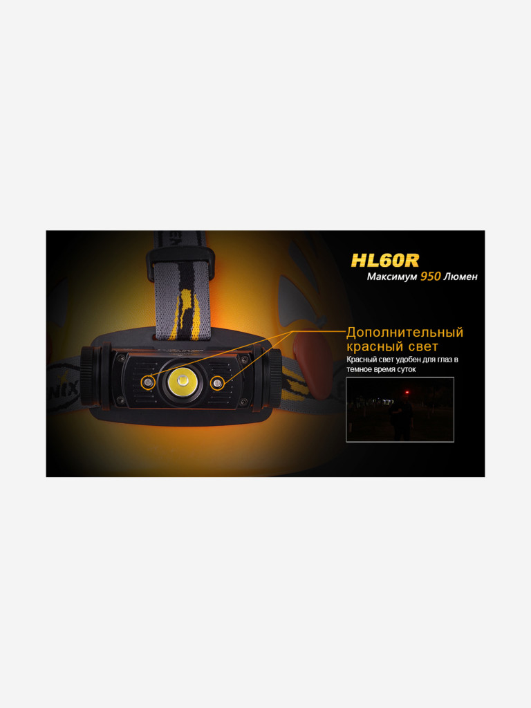 Налобный фонарь Fenix HL60R Cree XM-L2 U2 Neutral White LED, HL60RU2