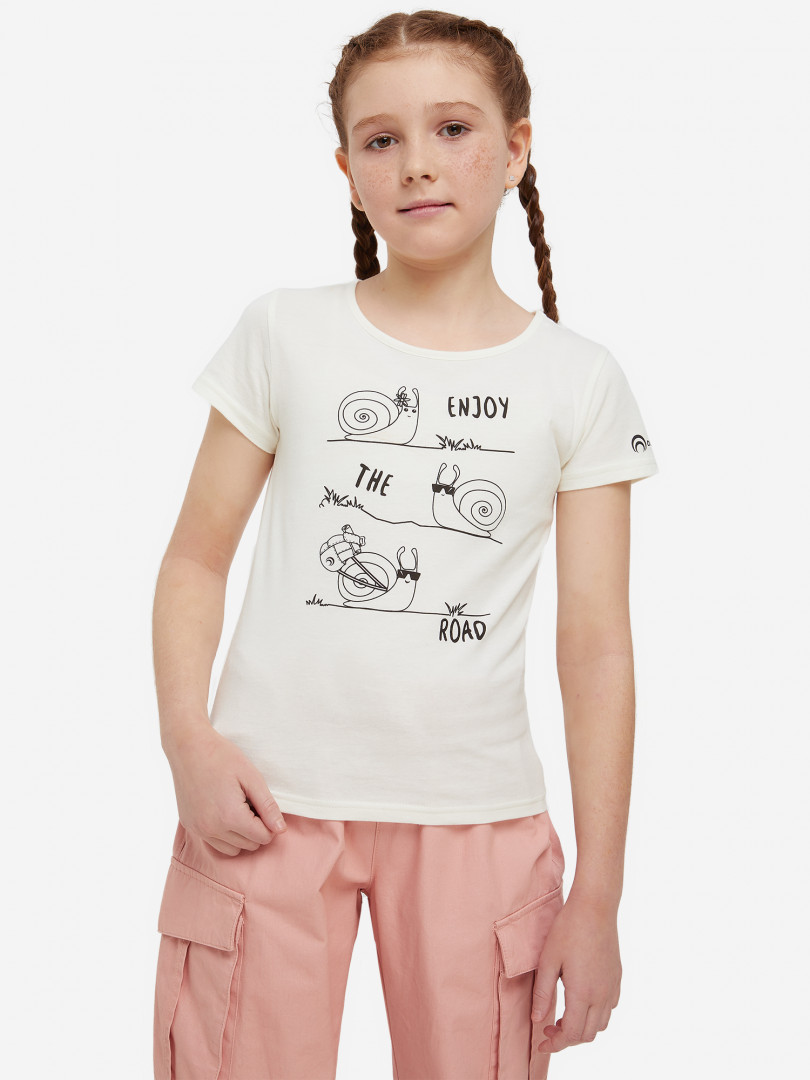 фото Футболка для девочек outventure, бежевый