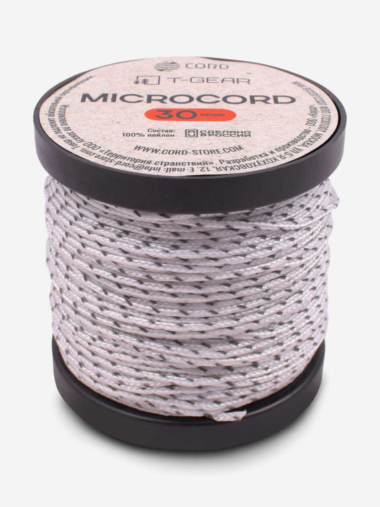 Микрокорд T-Gear x CORD nylon катушка 30м световозвращающий (White)