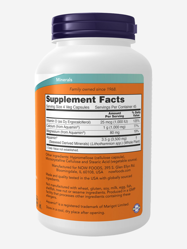 NOW "Красные минеральные водоросли" 180 капс 1060 мг