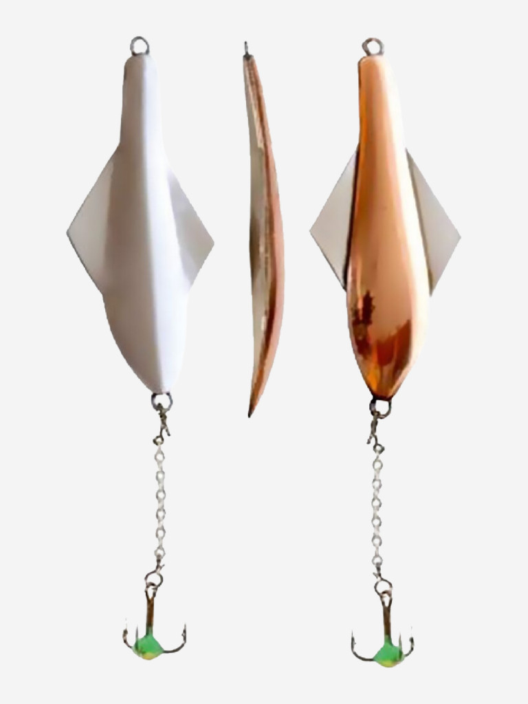 Блесна вертикальная зимняя Lucky John GLIDER с цепочкой и тройником, вес10 г