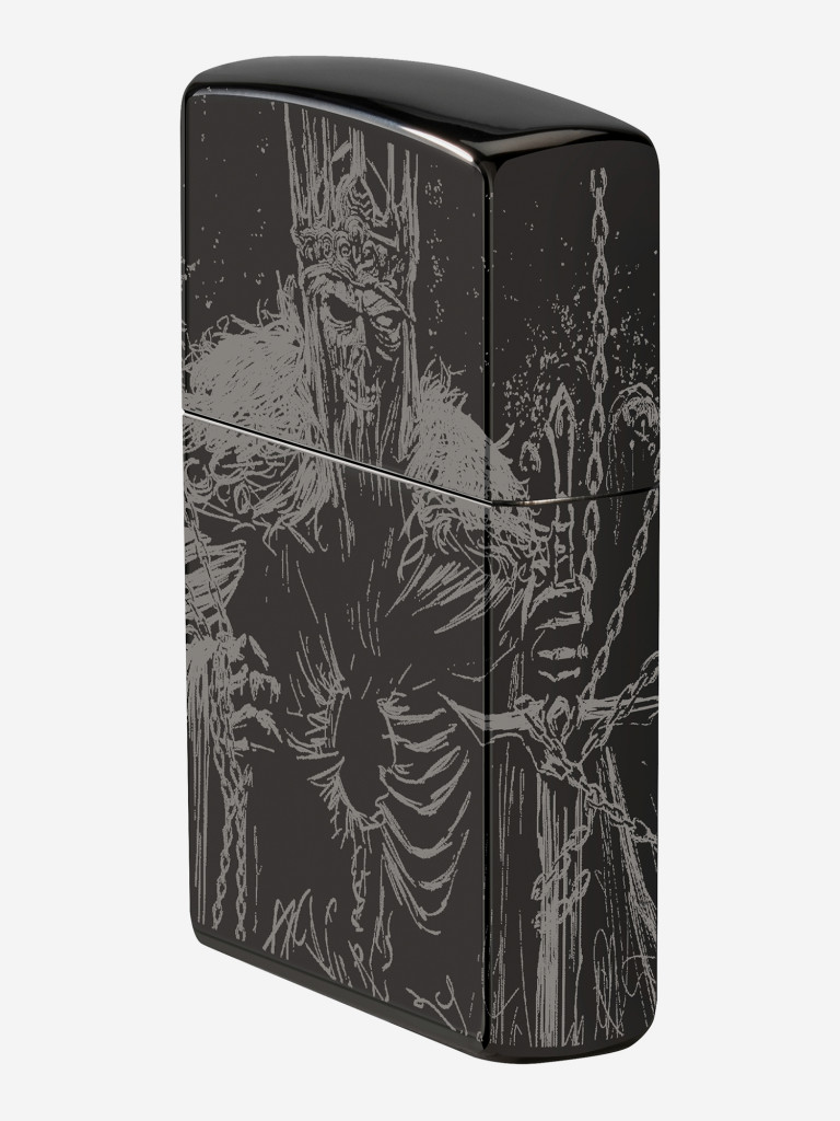 Зажигалка бензиновая ветроустойчивая Zippo Skull King High Polish Black