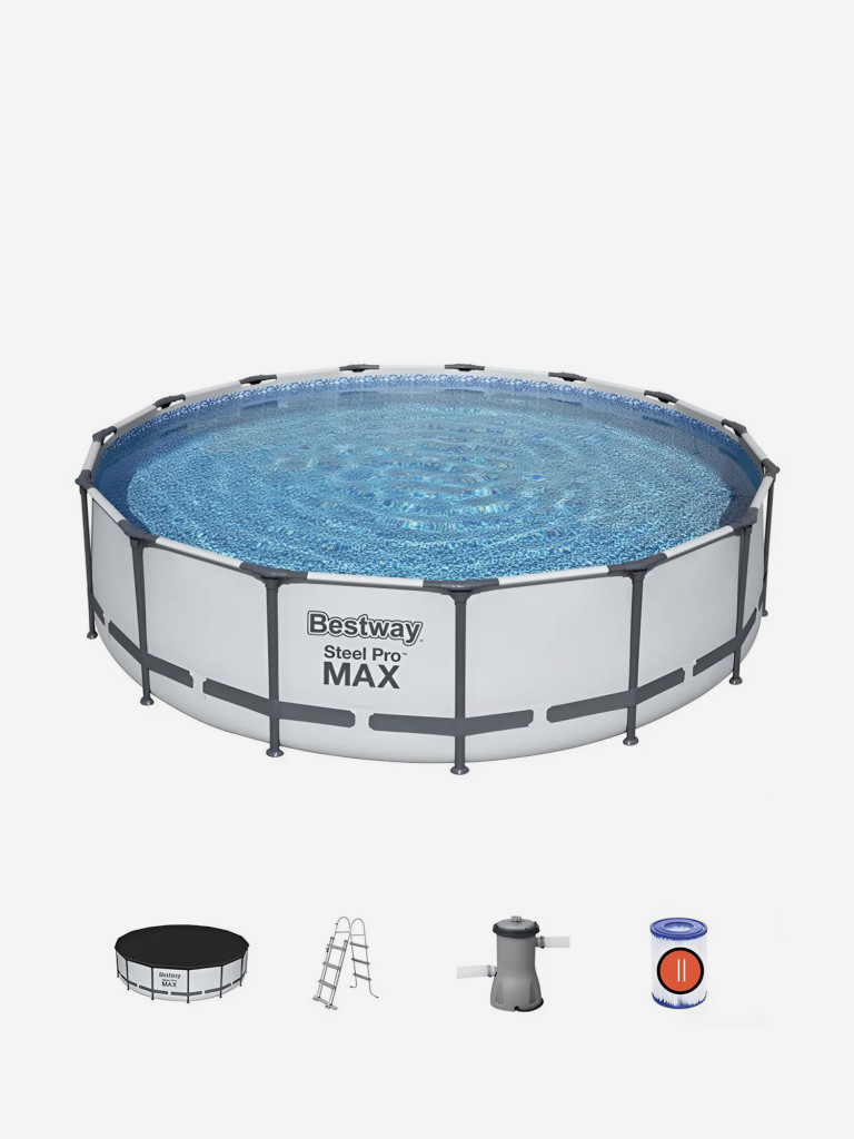 Бассейн Bestway 457 x 107 см Steel Pro Max 56488 каркасный + комплект аксессуаров , 14970 л