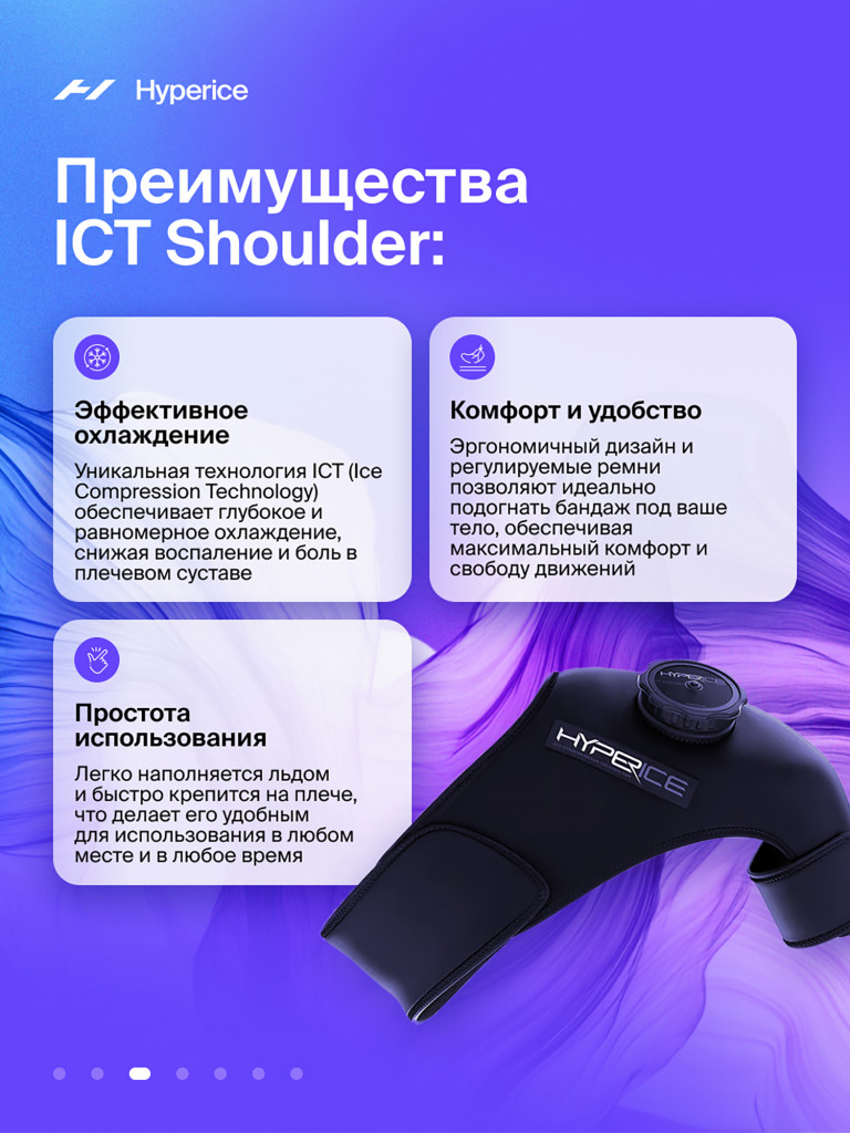 Бандаж на плечевой сустав со льдом, (Левый) криотерапия Hyperice ICT Shoulder