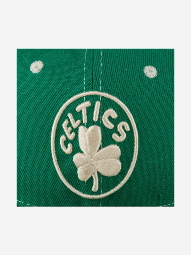 Бейсболка с прямым козырьком MITCHELL NESS HHSS6725-BCEYYPPPGREN Boston Celtics NBA (зеленый)