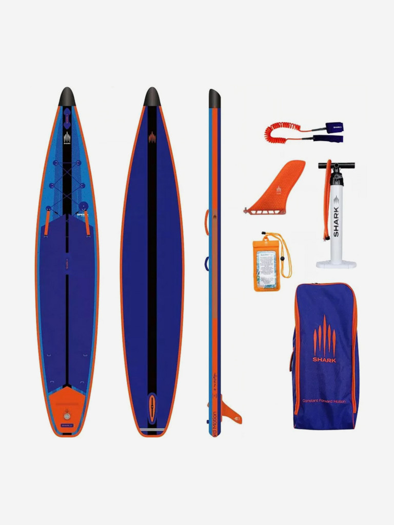 Сапборд надувной двухслойный Shark Speed+ 12.6x28x5, 381x71x12 см