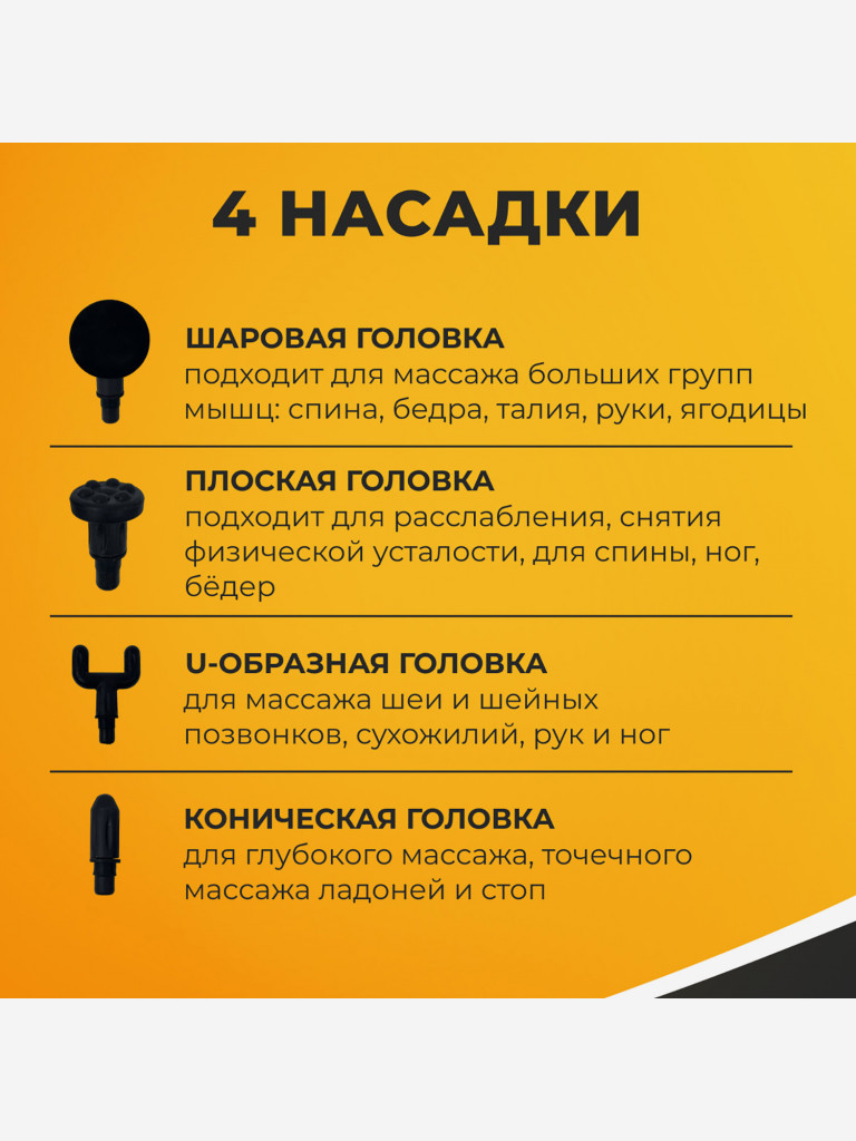 Перкуссионный спортивный массажер для тела Qualigo 8 скоростей