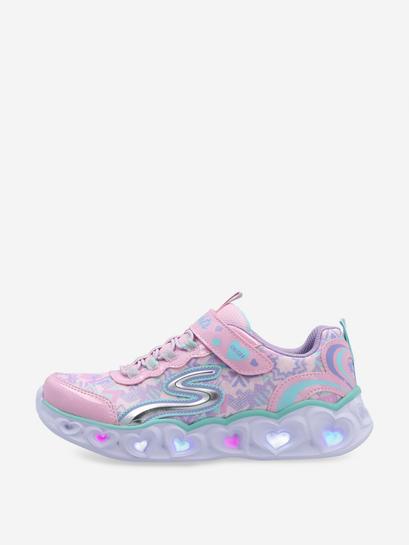 фото Кроссовки для девочек skechers heart lights, розовый