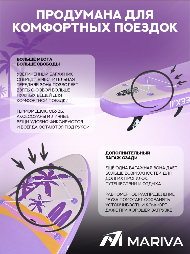 Сапборд двухслойный MARIVA Base Flamingo 335 см