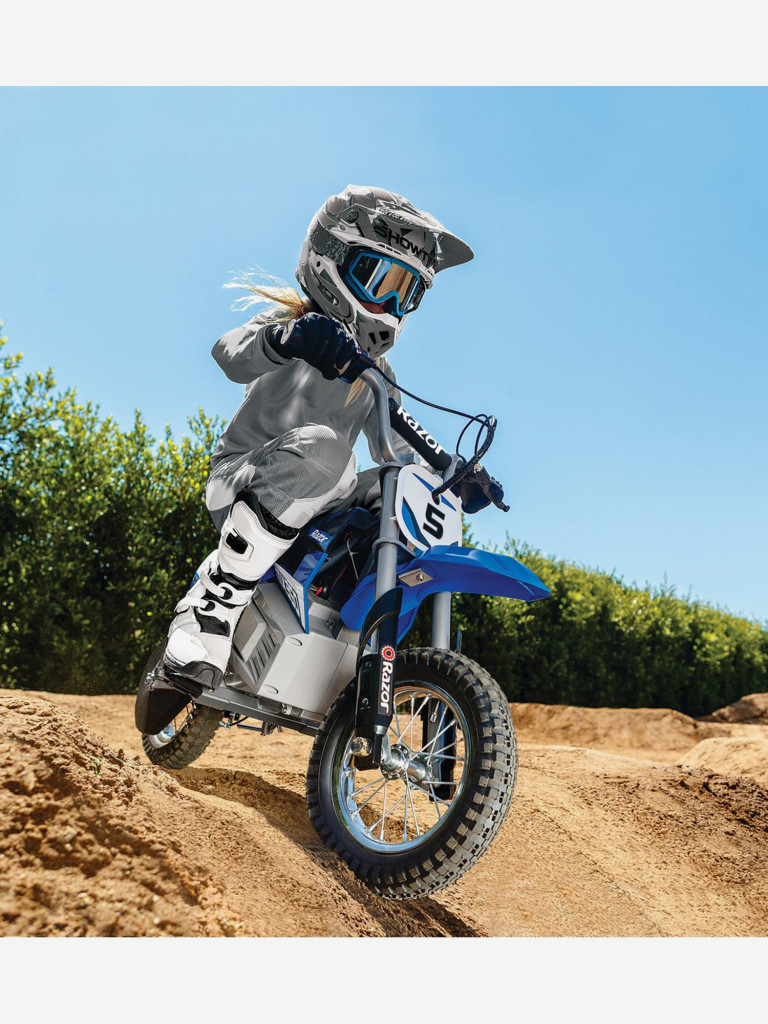 Электромотоцикл кроссовый для детей и подростков Razor MX350 - Синий