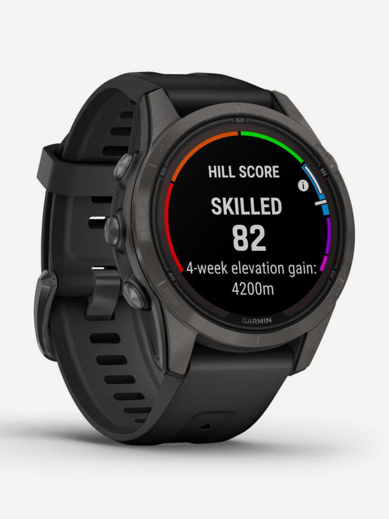 Спортивные часы Garmin FENIX 7S PRO Sapphire Solar титановый угольно-серый DLC с силиконовым ремешком