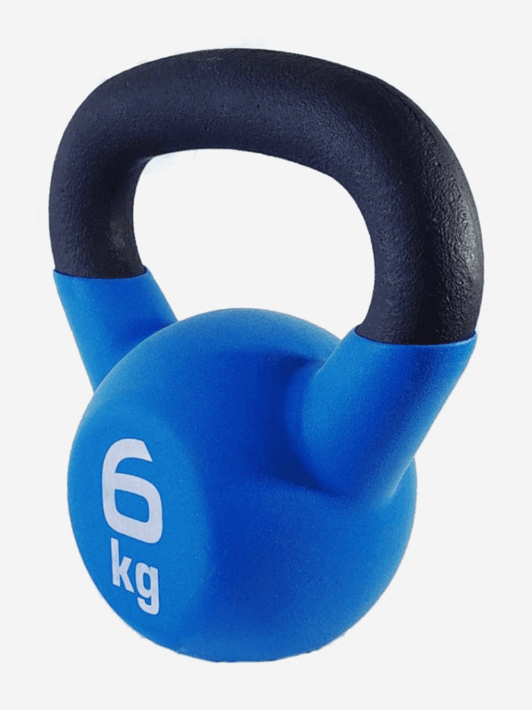 Гиря чугунная обрезиненная Sportlim 6 кг Черно-синяя