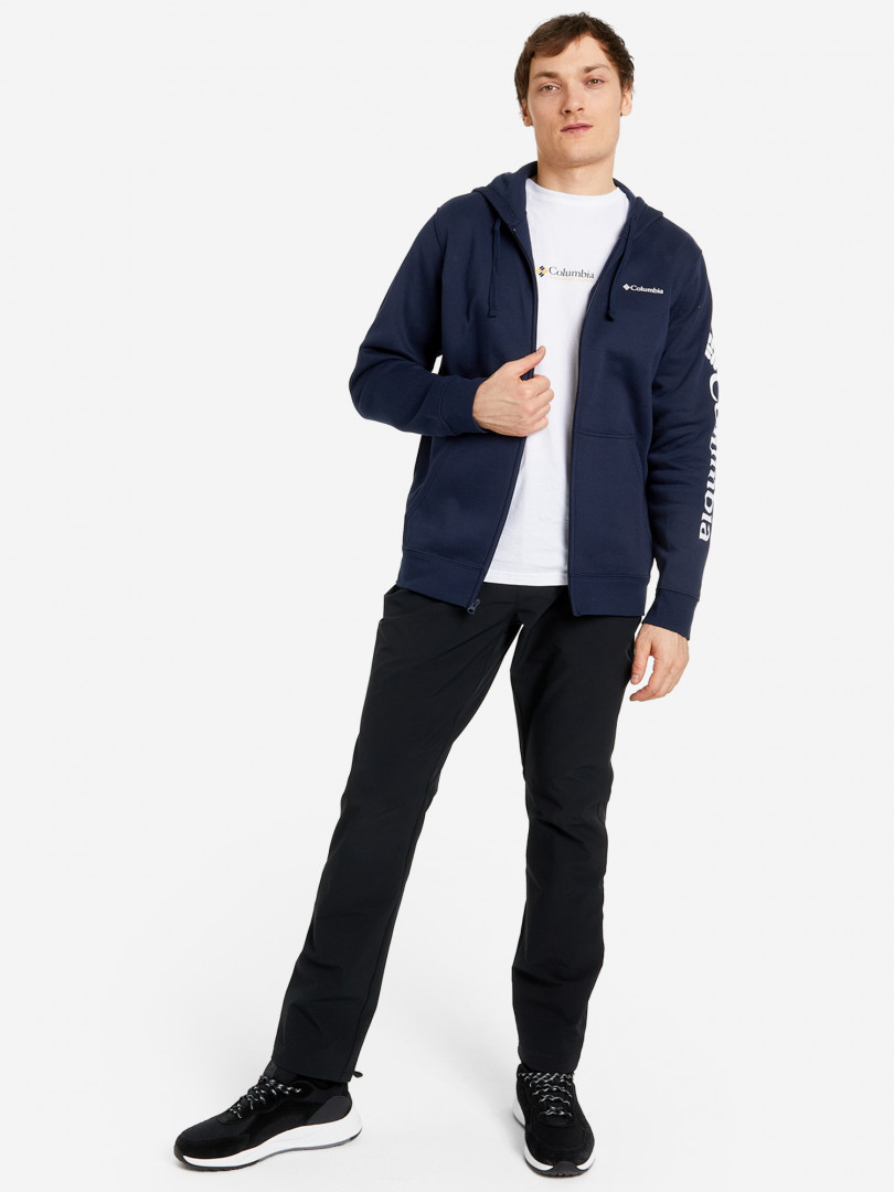 фото Джемпер мужской columbia trek full zip hoodie, синий