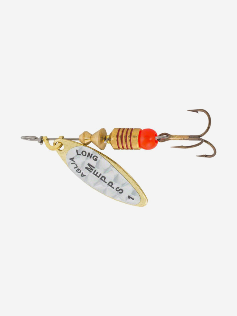 Блесна для рыбалки вертушка Mepps AGLIA LONG RAINBO, 1, Gold, комплект из 5 штук