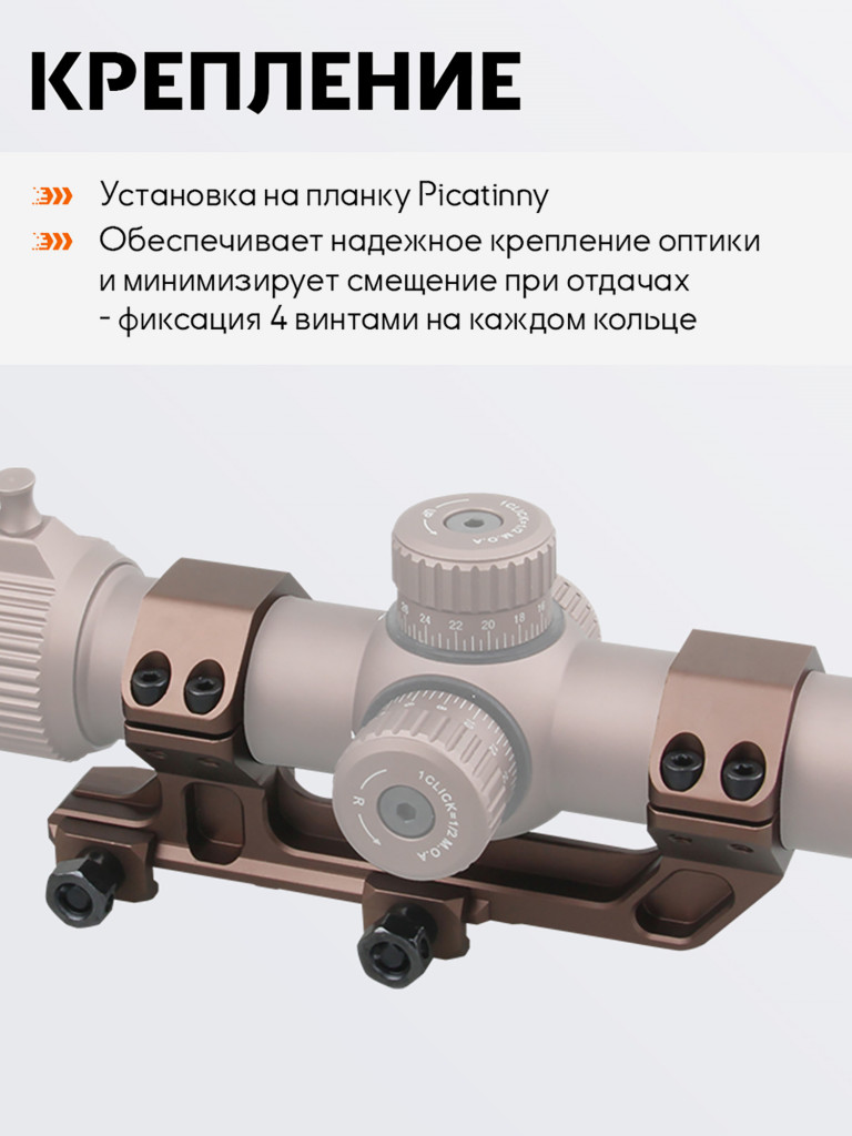 Кольца для прицела 30мм Vector Optics Picatinny AR Mount с наклоном 20MOA