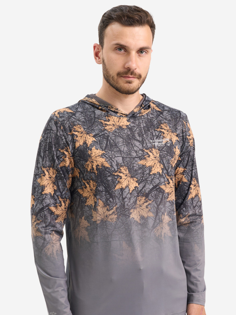 Лонгслив мужской Extreme Fishing ADD-G707H для рыбалки, с капюшоном, UPF50+ с защитой от насекомых