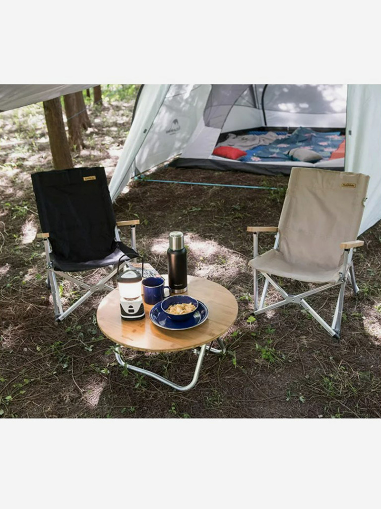 Кресло туристическое Naturehike, складное черное, до 120 кг