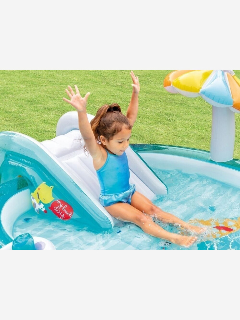 Игровой центр бассейн Intex 57165 "Крокодил" (201х170х84см) 2+