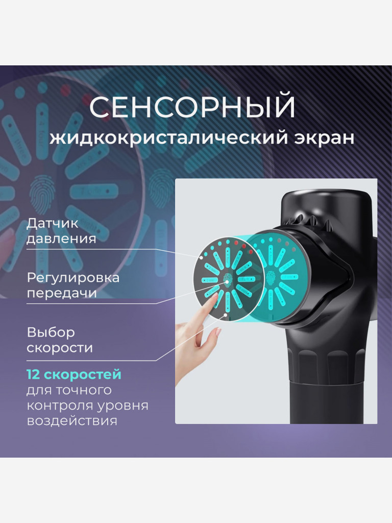 Перкуссионный спортивный массажер пистолет для тела Qualigo с чехлом