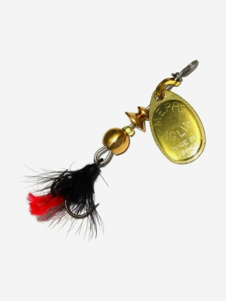 Блесна для рыбалки вертушка Mepps AGLIA MOUCHE, 2, Gold/Black fly, комплект из 5 штук
