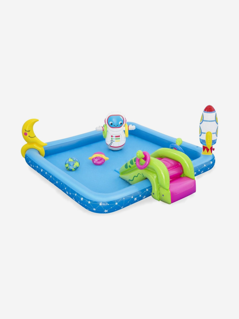 Игровой центр надувной Bestway 53126 с горкой и фонтаном Маленький астронавт