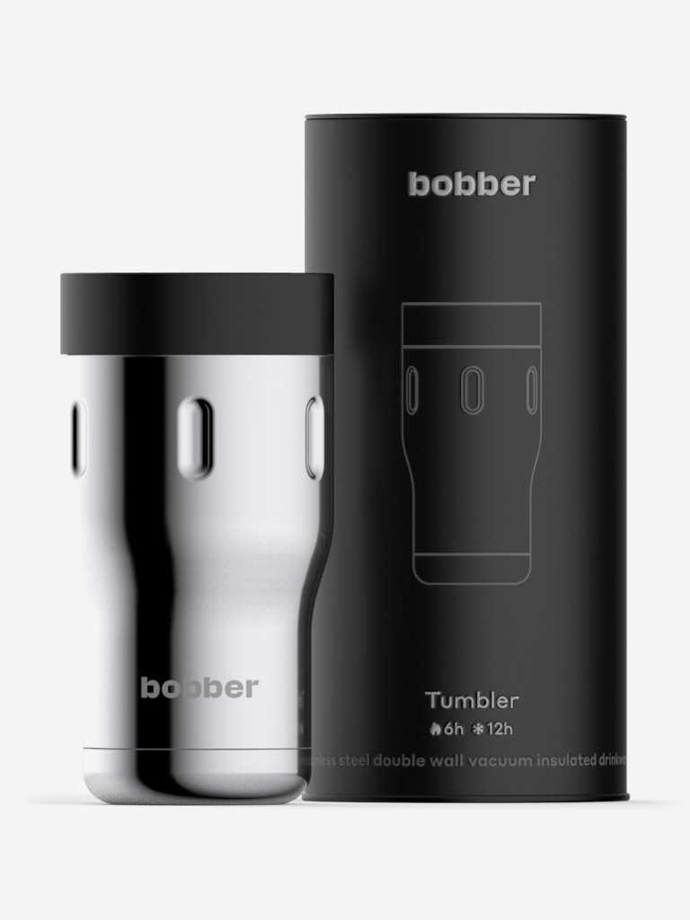 Термокружка вакуумная BOBBER Tumbler 350 мл, крышка 360, тепло до 6 часов, зеркальный