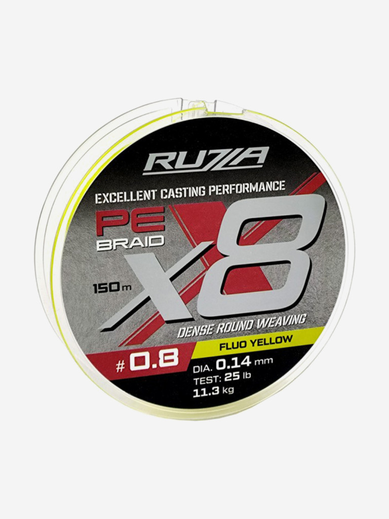 Шнур X8 150м Fluo Yellow 0,14мм 11,3кг/25lb