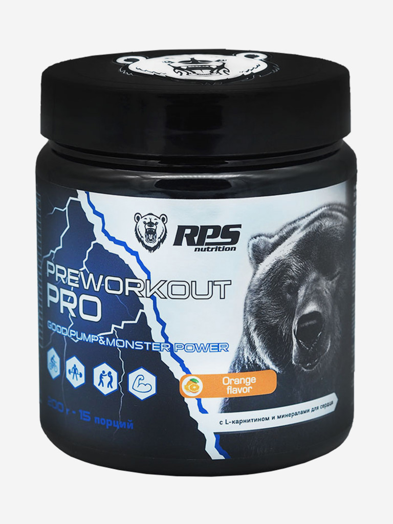 Предтренировочный комплекс PRE Workout PRO RPS Nutrition 200 гр Апельсин
