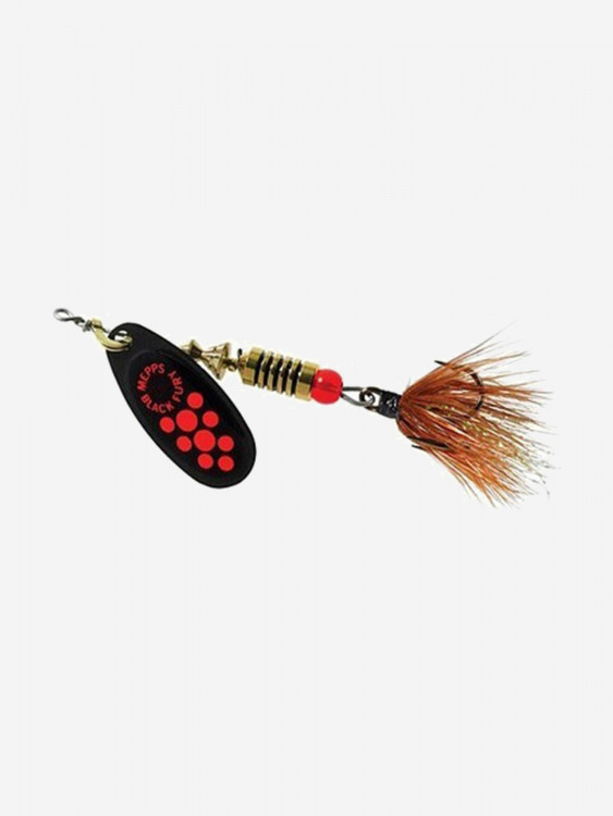 Блесна для рыбалки вертушка Mepps BLACK FURY MOUCHE, 0, Black/Orange, 1 штука
