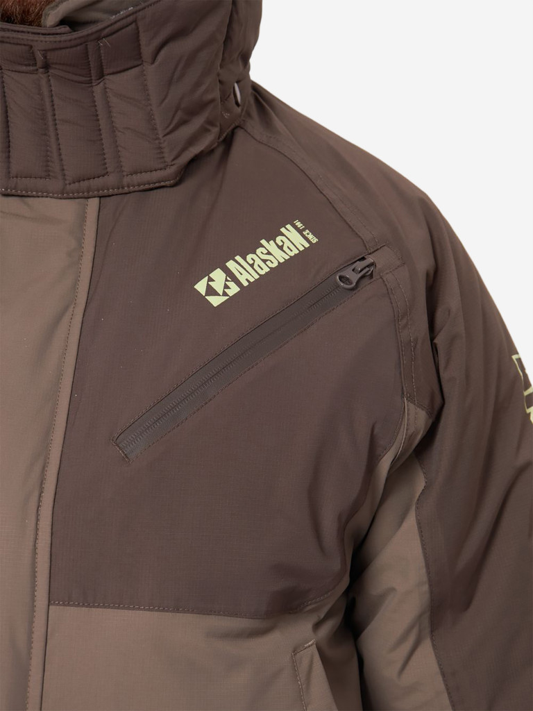 Костюм зимний Alaskan Russian Mission FS хаки/коричневый (куртка+полукомбинезон) для рыбалки и охоты