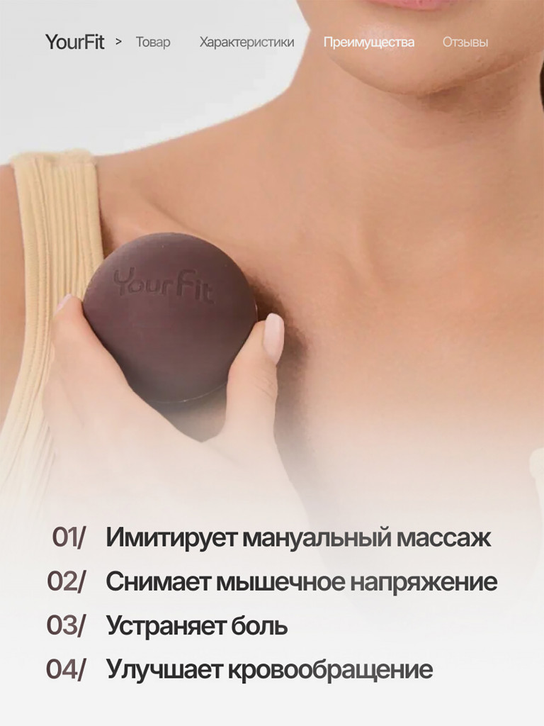 Массажный мяч - ролик для мфр массажа Yourfit