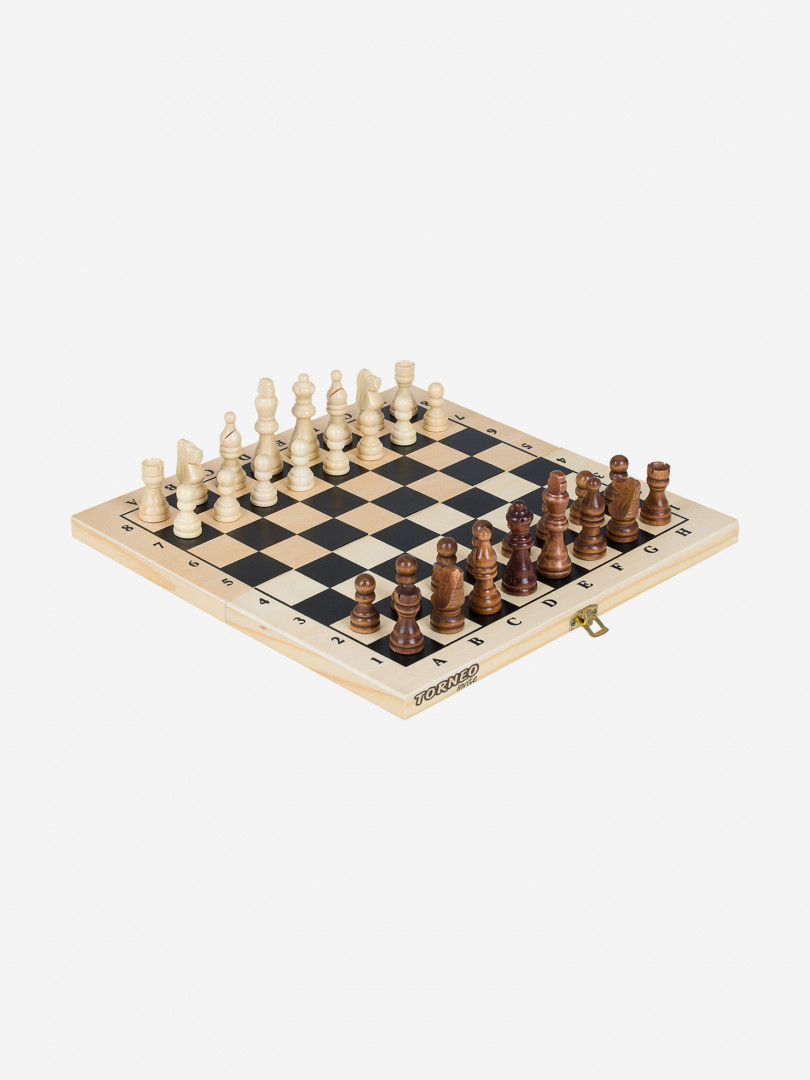 фото Настольная игра 2 в 1: шахматы, шашки torneo, мультицвет