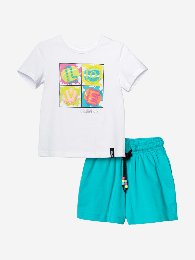 Комплект для девочек: футболка, шорты PlayToday