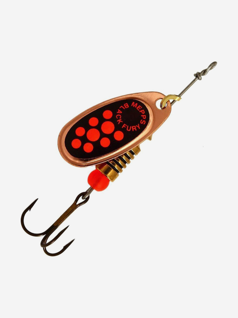 Блесна для рыбалки вертушка Mepps BLACK FURY 4, Copper/Orange, комплект из 5 штук