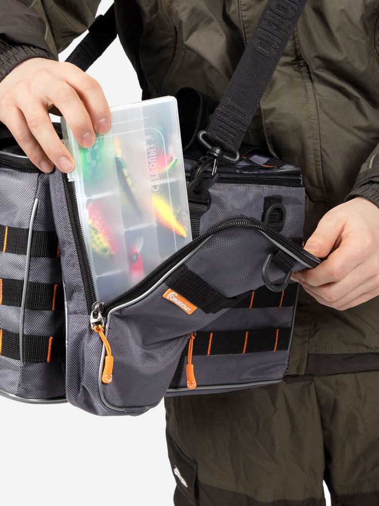 Сумка рыболовная Следопыт Module Bag 25, 25х15х5 см, цвет серый + 1 коробка LUNO.