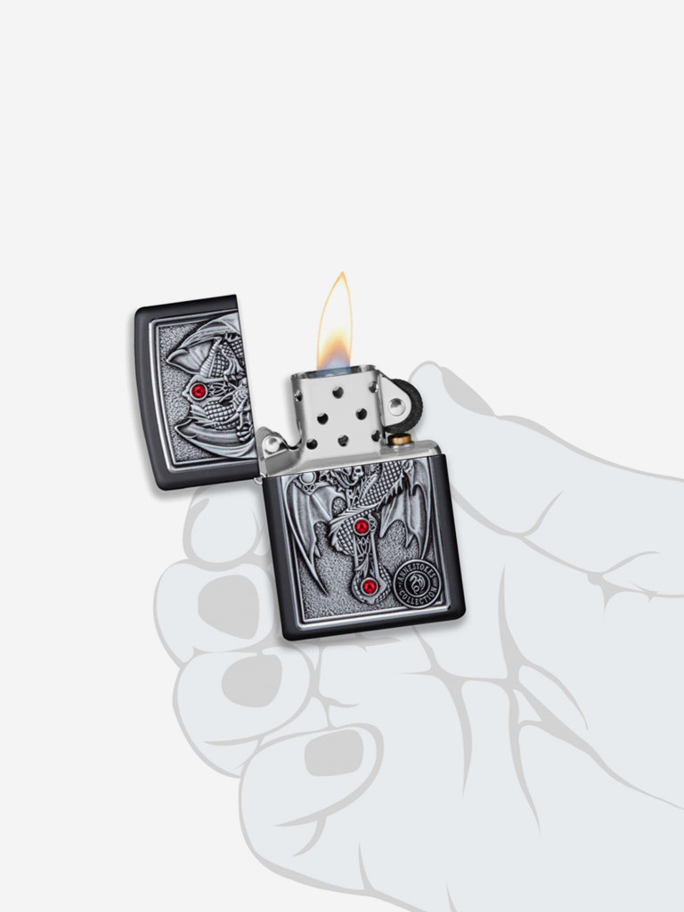Зажигалка Zippo Winged Dragon Cross Black Matte