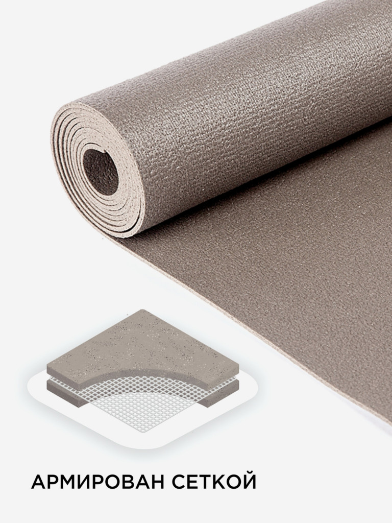 Коврик для фитнеса и йоги Rishikesh Bodhi серый 200х80х0,45