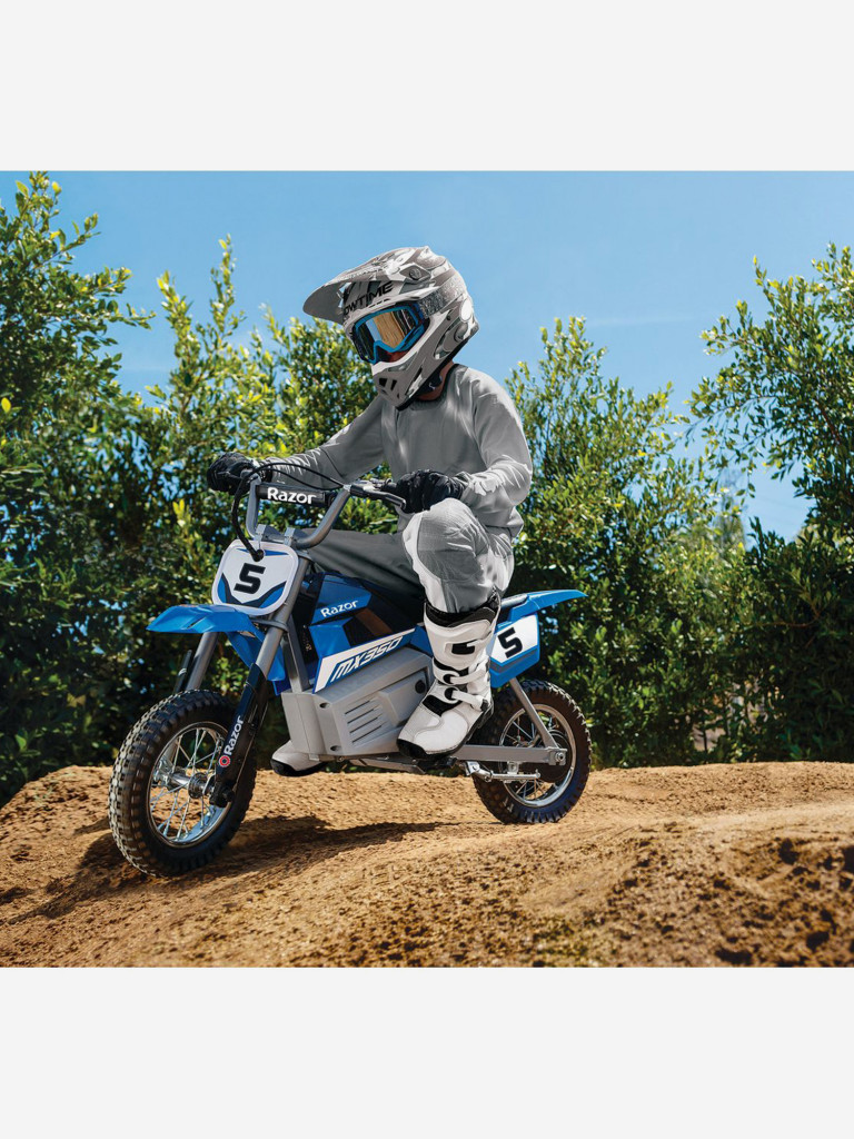 Электромотоцикл кроссовый для детей и подростков Razor MX350 - Синий