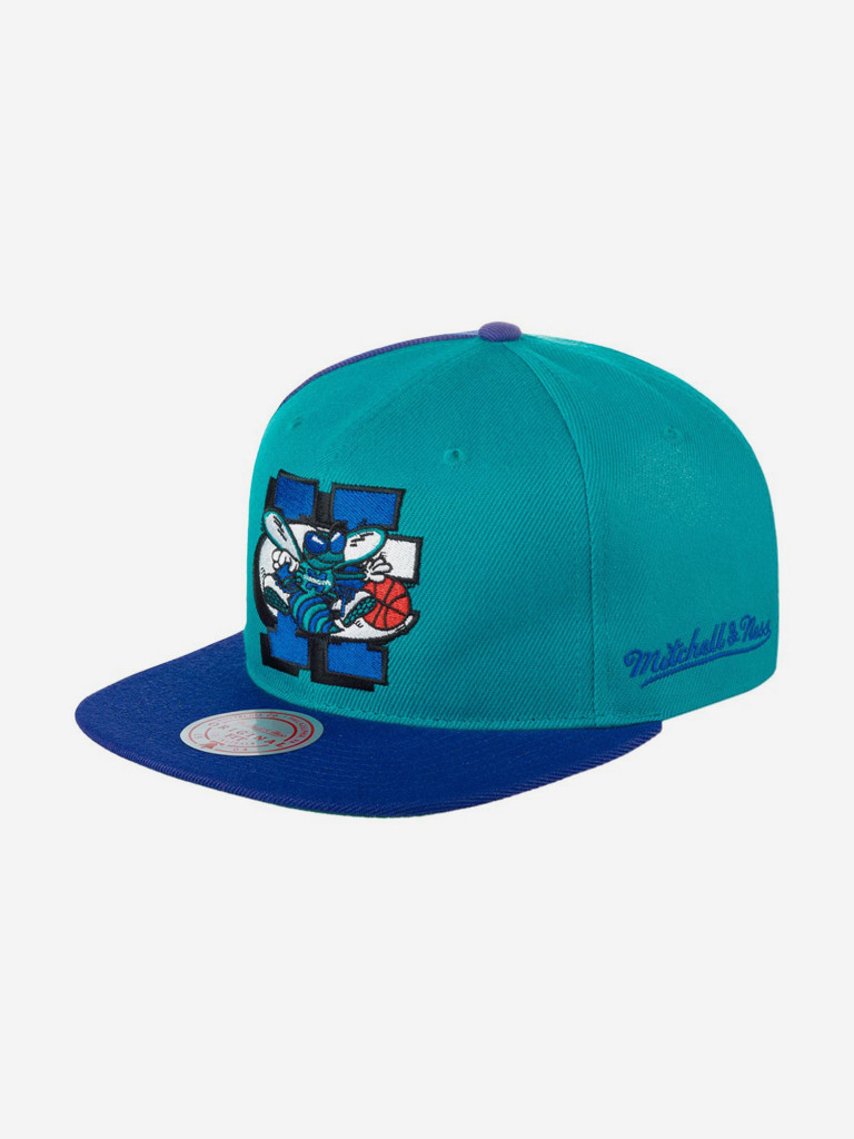 Бейсболка с прямым козырьком MITCHELL NESS 6MUSSH21299-CHOTLPR Charlotte Hornets NBA (голубой)