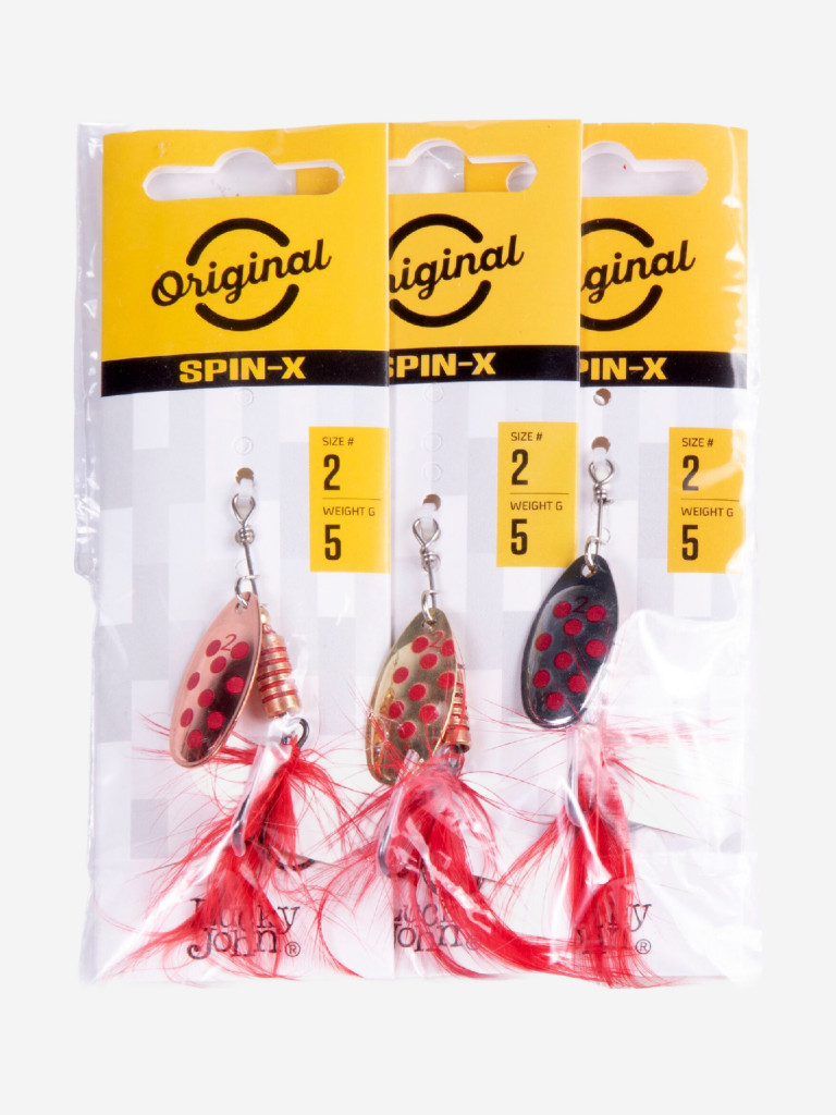 Блесна вращающаяся Lucky John SPIN X ROUND, вес 2.5 г, набор 3 шт.